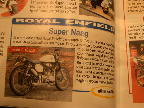 Royal Enfield - InSella dicembre 2009